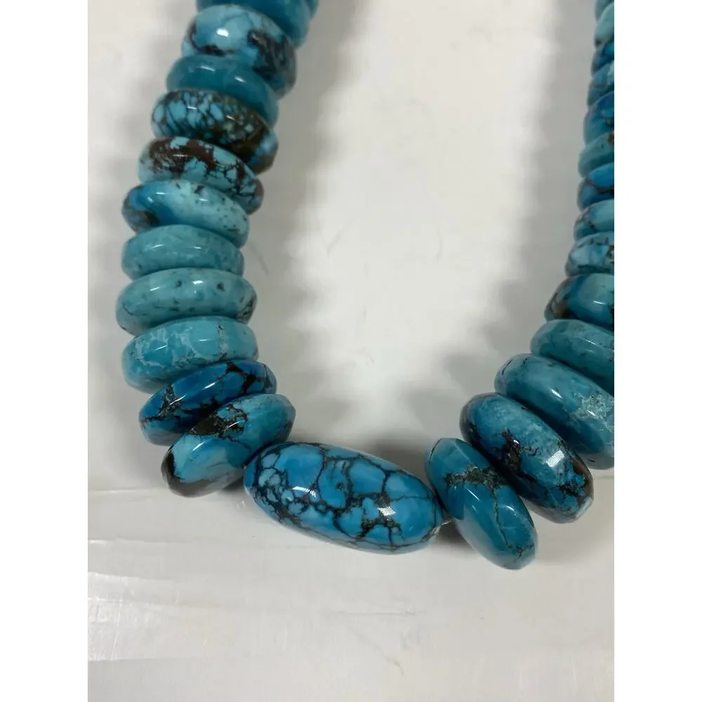 Turquoise Chunky Nugget Necklace w/ Marbled Matrix